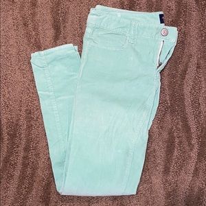 Corduroy mint green pants